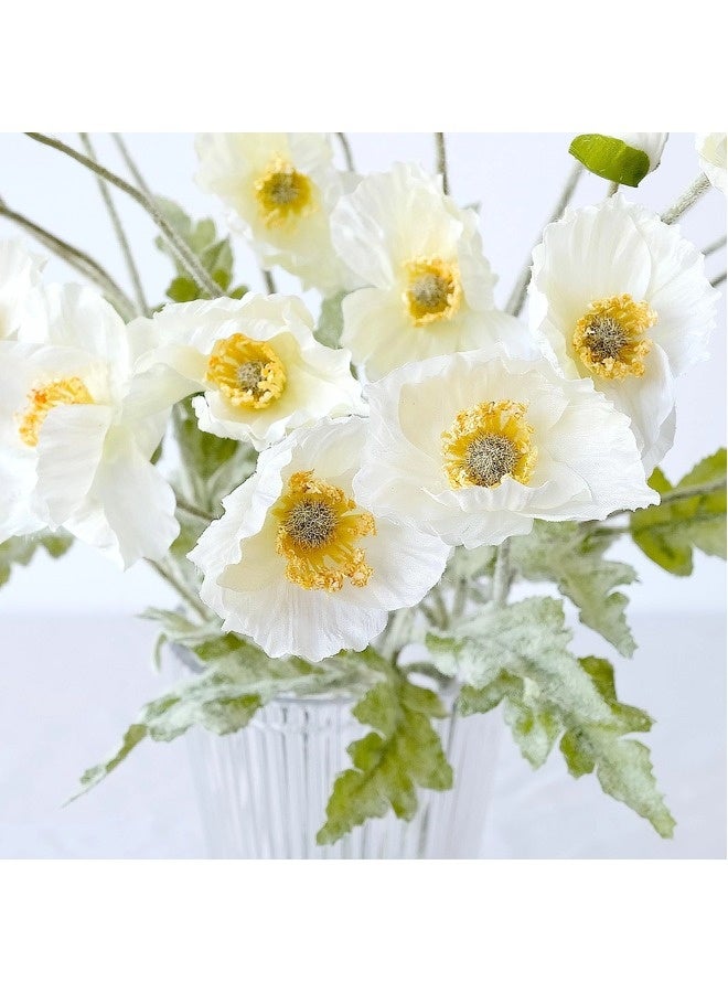 ShebSheb Artificial Flowers 3 PCS Poppy Silk Bouquet,for Wedding, Home, Party Decoration,Table Centerpiece Arrangement - Image 4